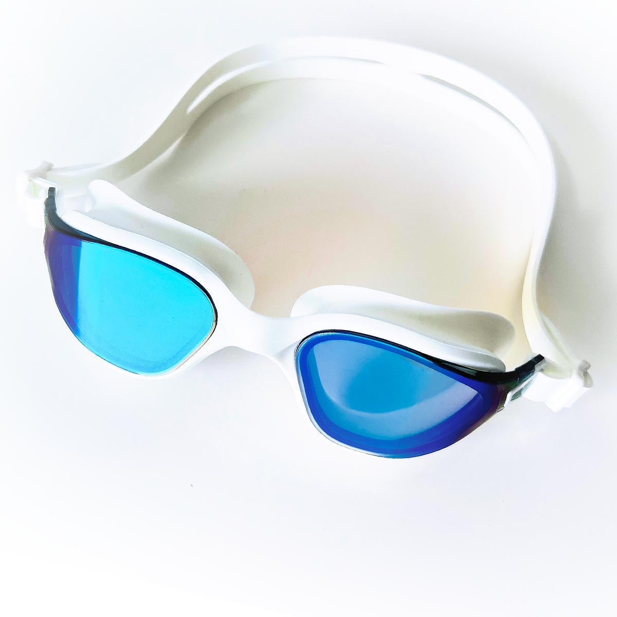 POD® AquaLuxe White Goggles Blue Mirror Lens
