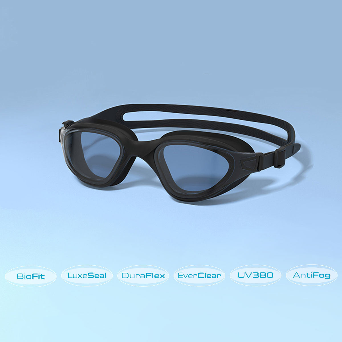 PF1 POD Fins + AquaLuxe Tinted Vision Goggles Swim Bundle