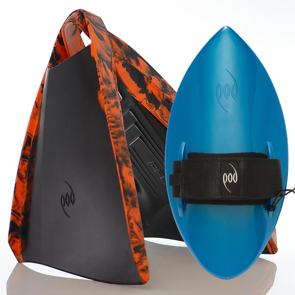 Aqua Blue Handboard Black/Orange POD Fins PF3