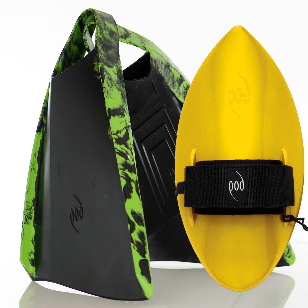 Yellow Handboard Black/Lime POD Fins PF3