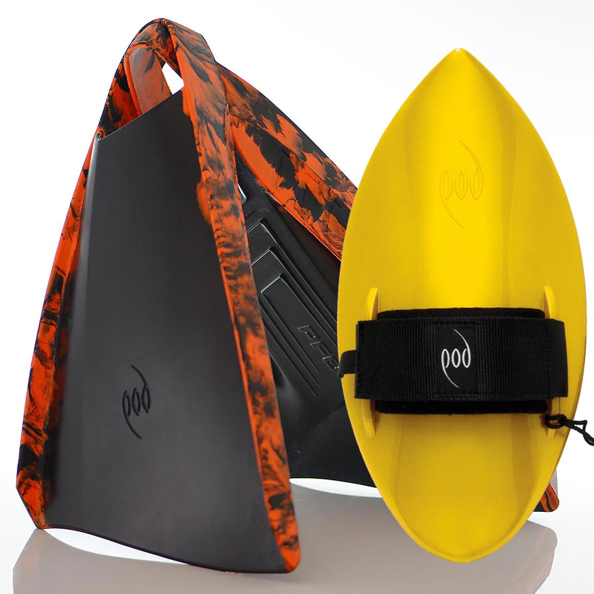 Yellow Handboard Black/Orange POD Fins PF3