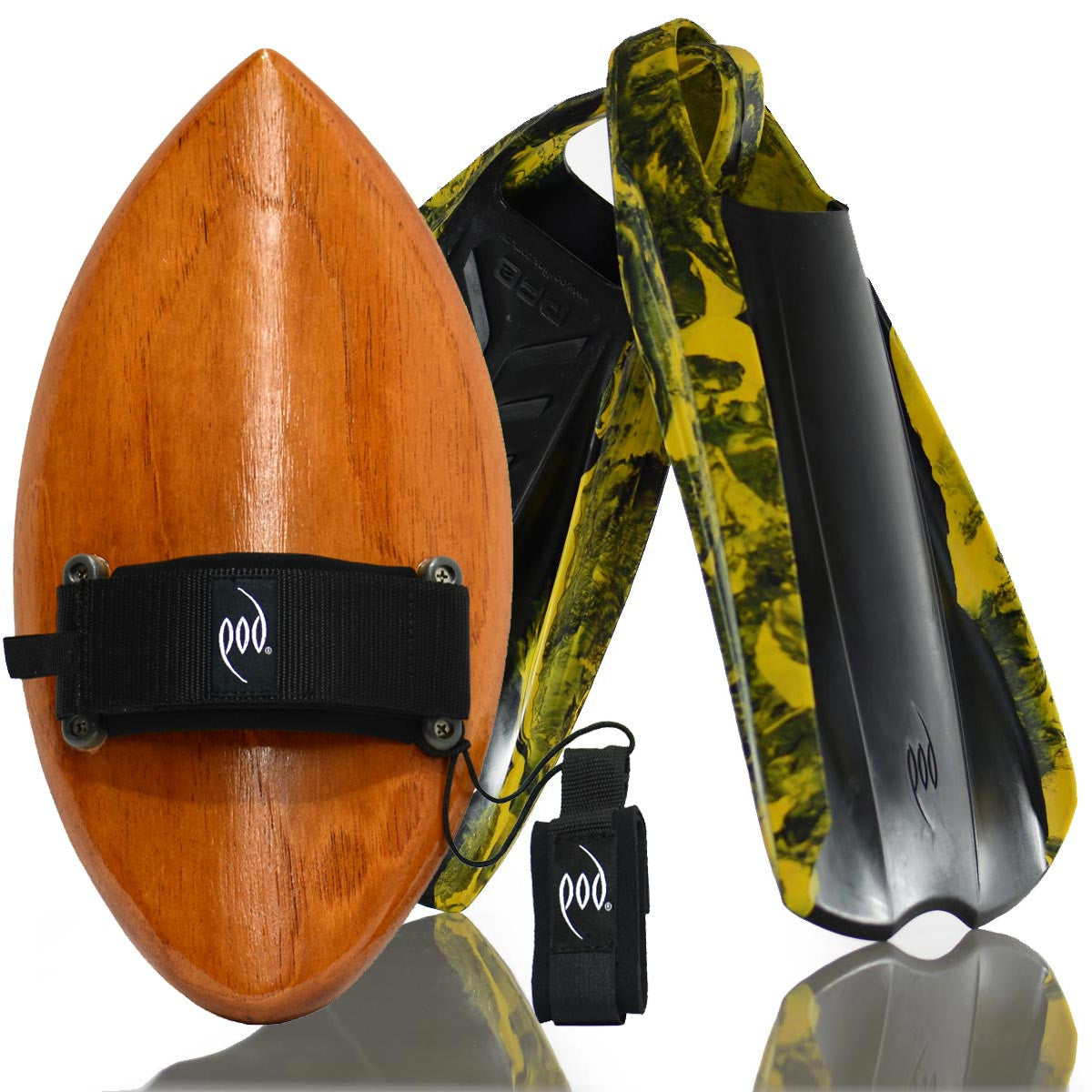 Handcrafted Classic POD Handboard PF2 POD Swim Fins Black/Yellow