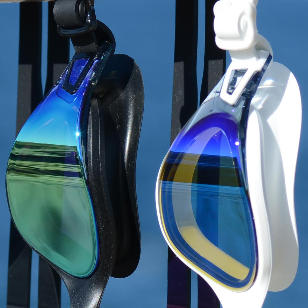 POD® AquaLuxe Gold and Blue Mirror Lenses Swim Goggles