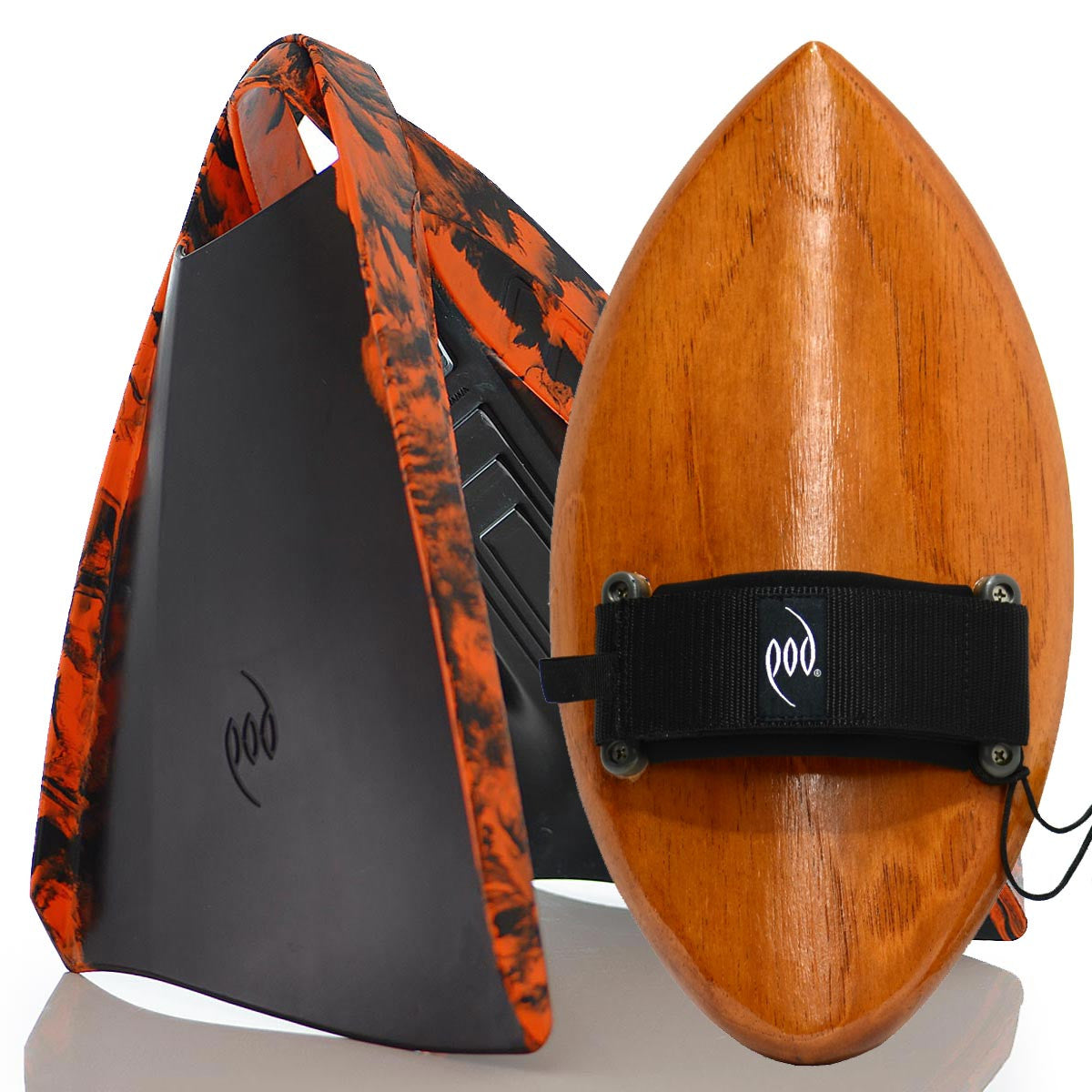 Handcrafted Classic POD Handboard PF3 POD Swim Fins Black/Orange