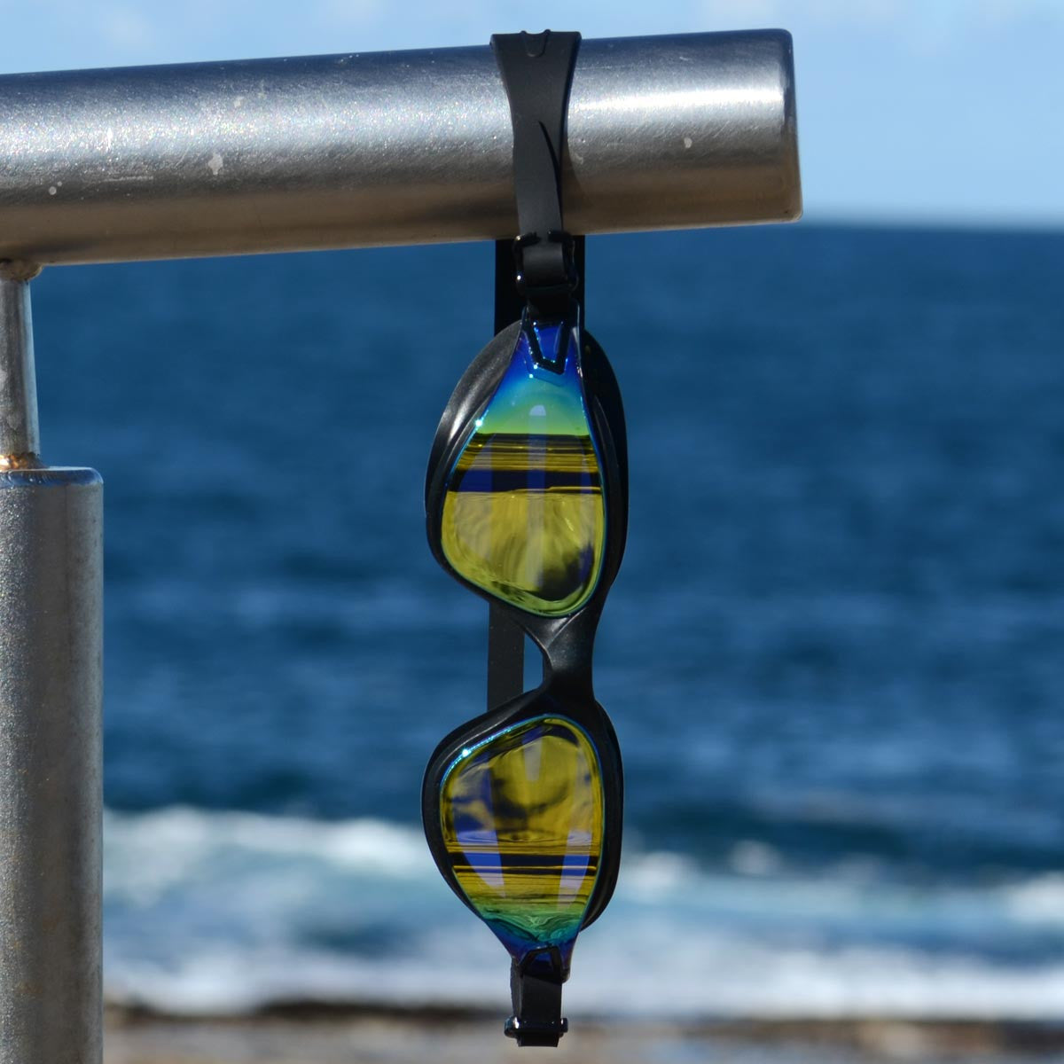 POD® AquaLuxe Swim Goggles Gold Mirror Lens