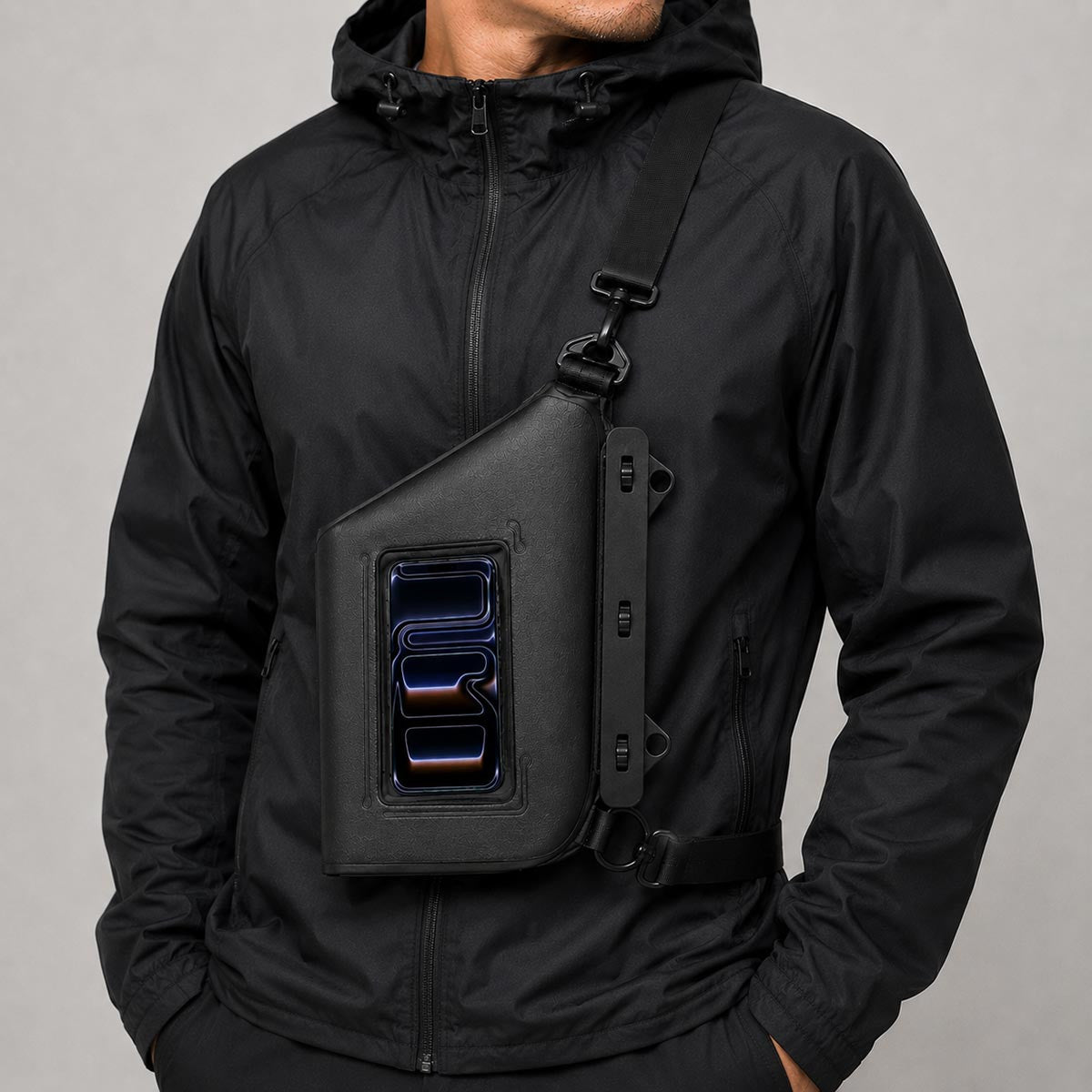 Over shoulder sling bag Front Position