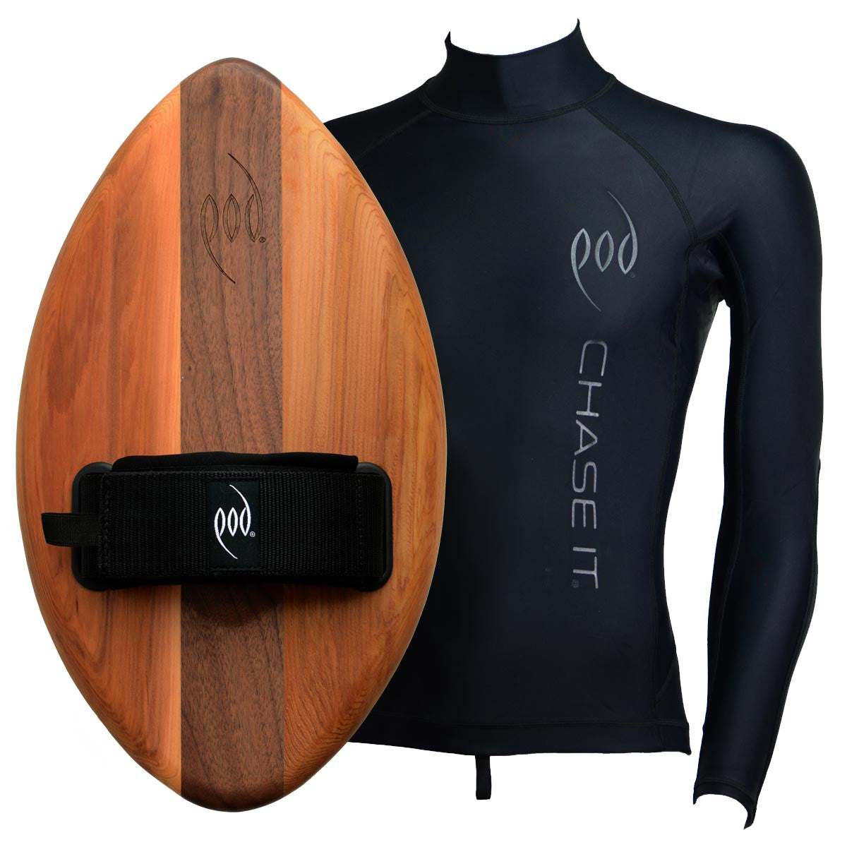 FLO Cedar Walnut Handboards + Long Sleeve Rash Vest Bundle