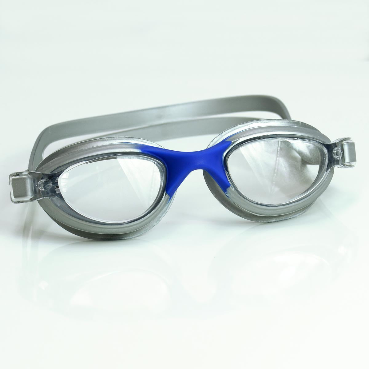 POD Silver/Blue Swim Goggles Clear Lens