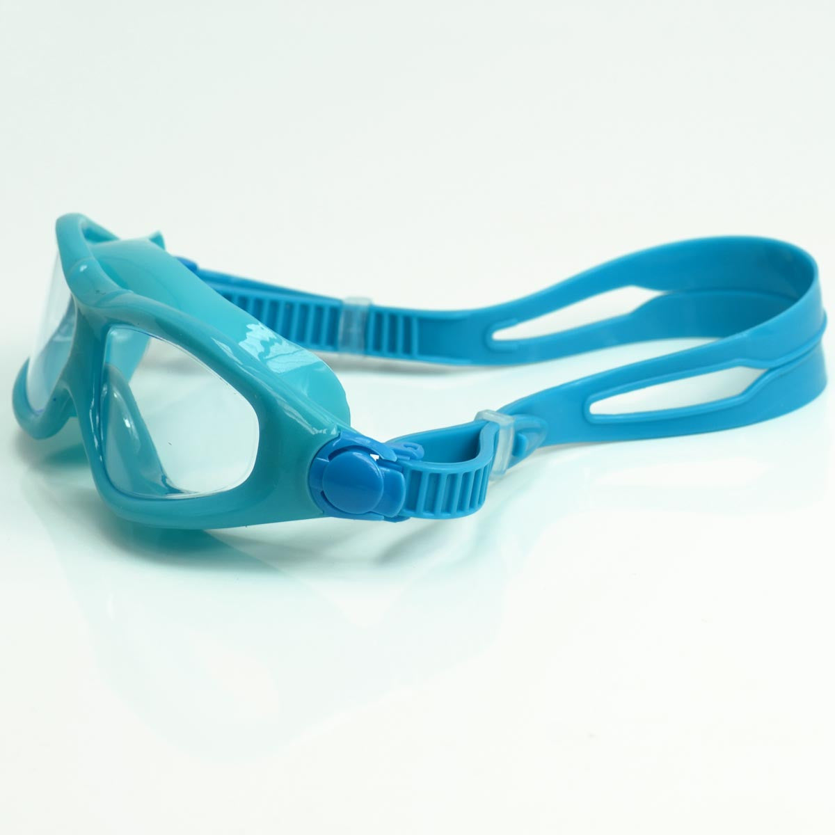 POD Clear Lens Aqua Blue Frame Swim Mask