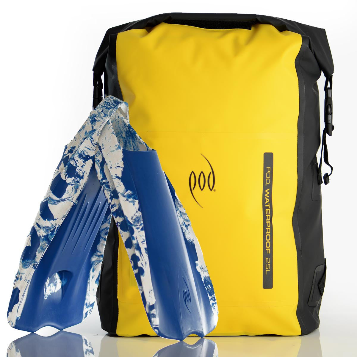 Black Yellow Dry Bag Rucksack Blue White PF1 POD Swim Fins