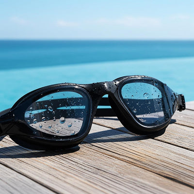 Black AquaLuxe Black Tinted Lens POD® Swim Goggles