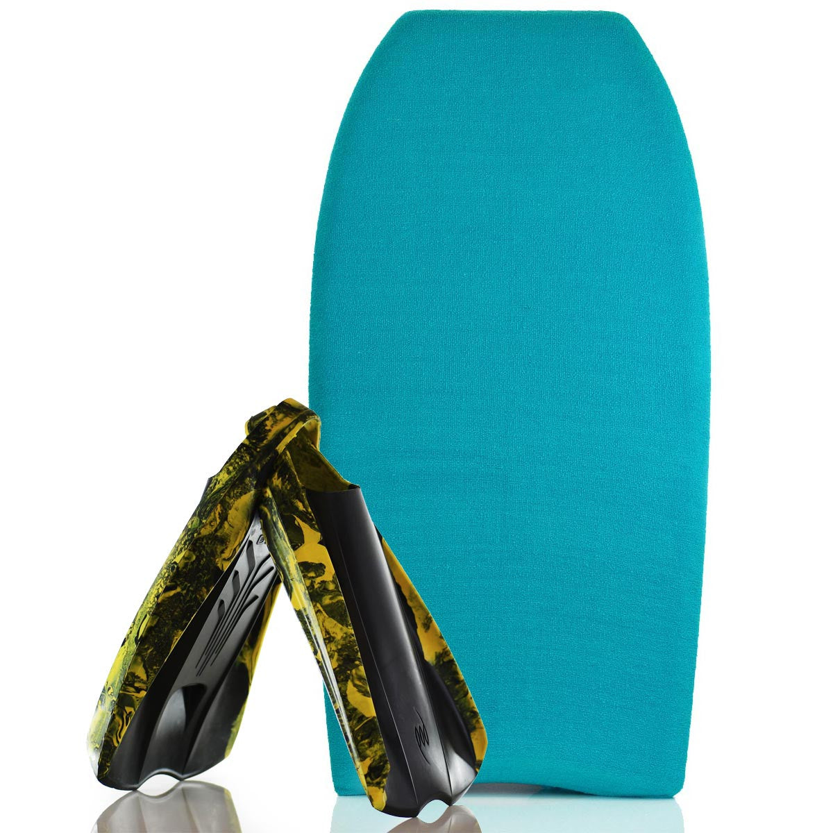 Bodyboard Stretch Cover POD Blue and Bodyboard Swim Fins PF2