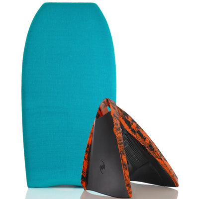 Bodyboard Stretch Cover POD Blue and Bodyboard Swim Fins PF3 Black/Orange