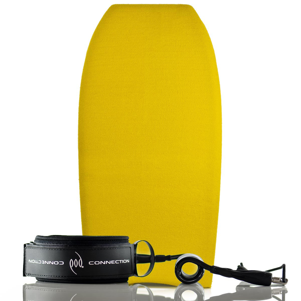 Bodyboard Stretch Cover Yellow and Bodyboard Leash Bicep
