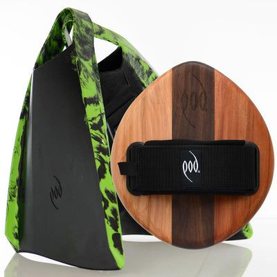EGO Cedar/Walnut POD Handboard PF3 Swim Fins Black/Lime