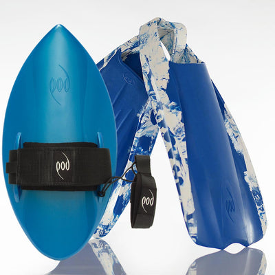 Aqua Blue Handboard Blue/White POD Fins PF1