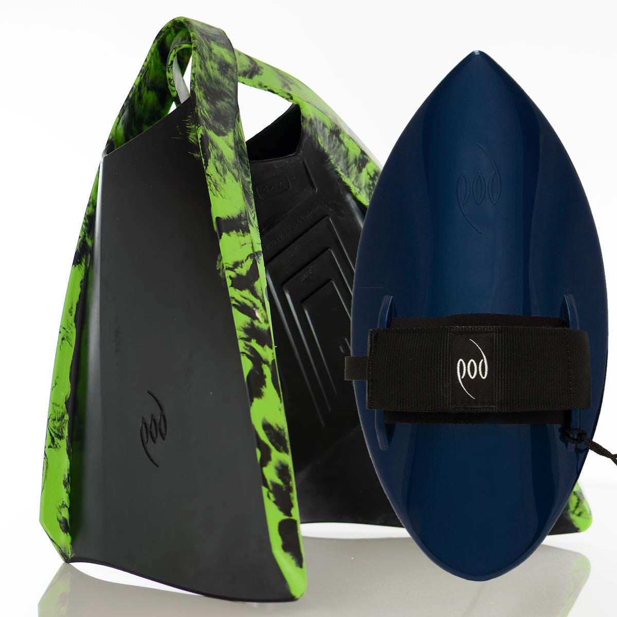 Black/Blue  Handboard Black/Lime POD Fins PF3
