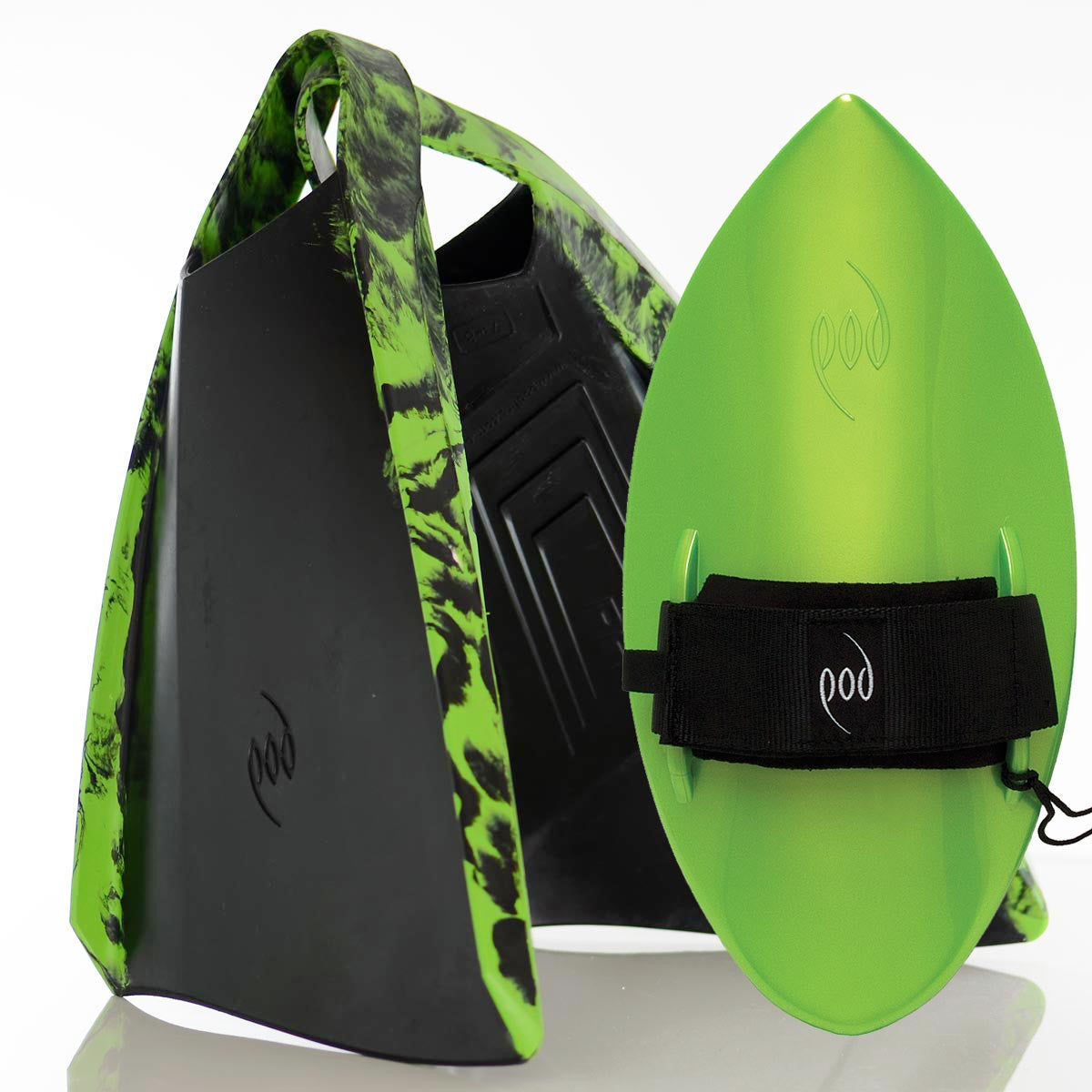 Lime Handboard Black/Lime POD Fins PF3