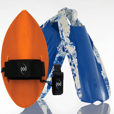 Orange Handboard Blue/White POD Fins PF1