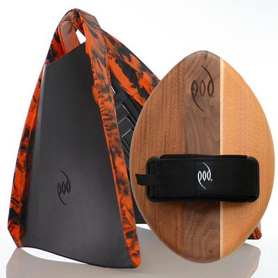 WOO Cedar/Walnut POD Handboard PF3 Swim Fins Black/Orange