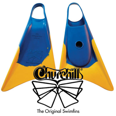 Churchill Makapuu Swim Fins Classic Blue/Yellow Bodyboarding
