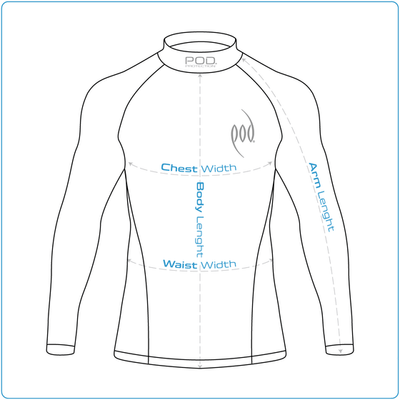 How to Measure POD® Rapid-Dry Rash Guard Long Sleeve