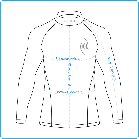 How to Measure POD® Rapid-Dry Rash Guard Long Sleeve