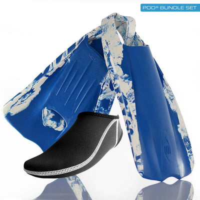 PF1 Blue/White POD Swim Fins Neoprene Socks