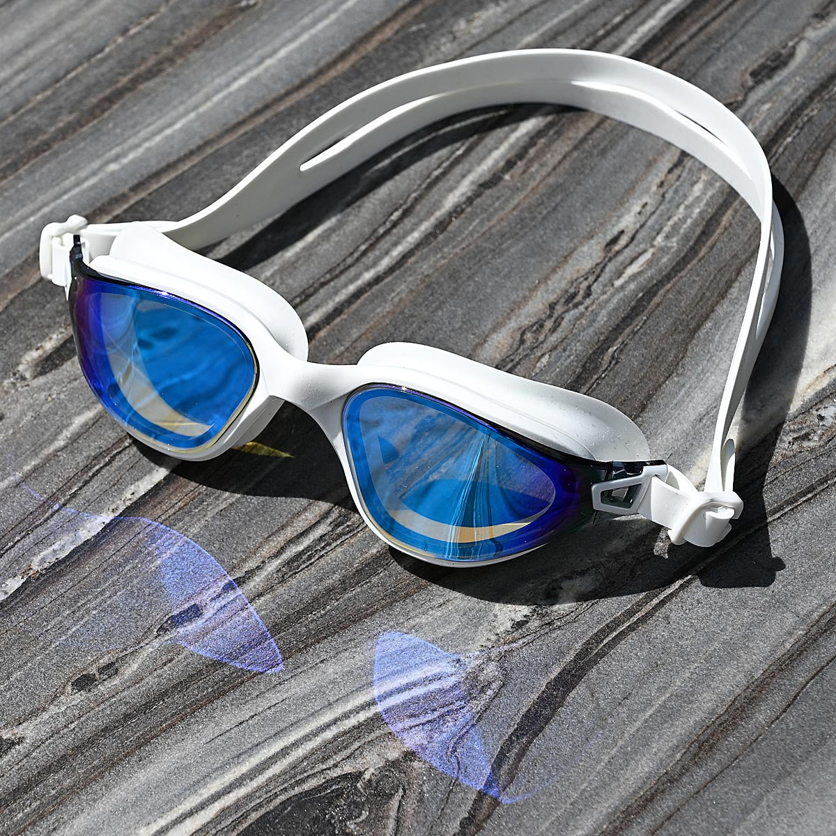 AquaLuxe GBlue Mirror Lens POD® Swim Goggles