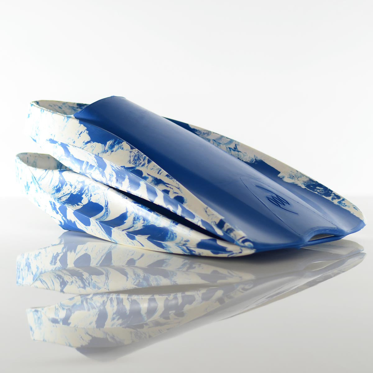 POD PF1 Swim Fins Variegated Colour Range Blue/White