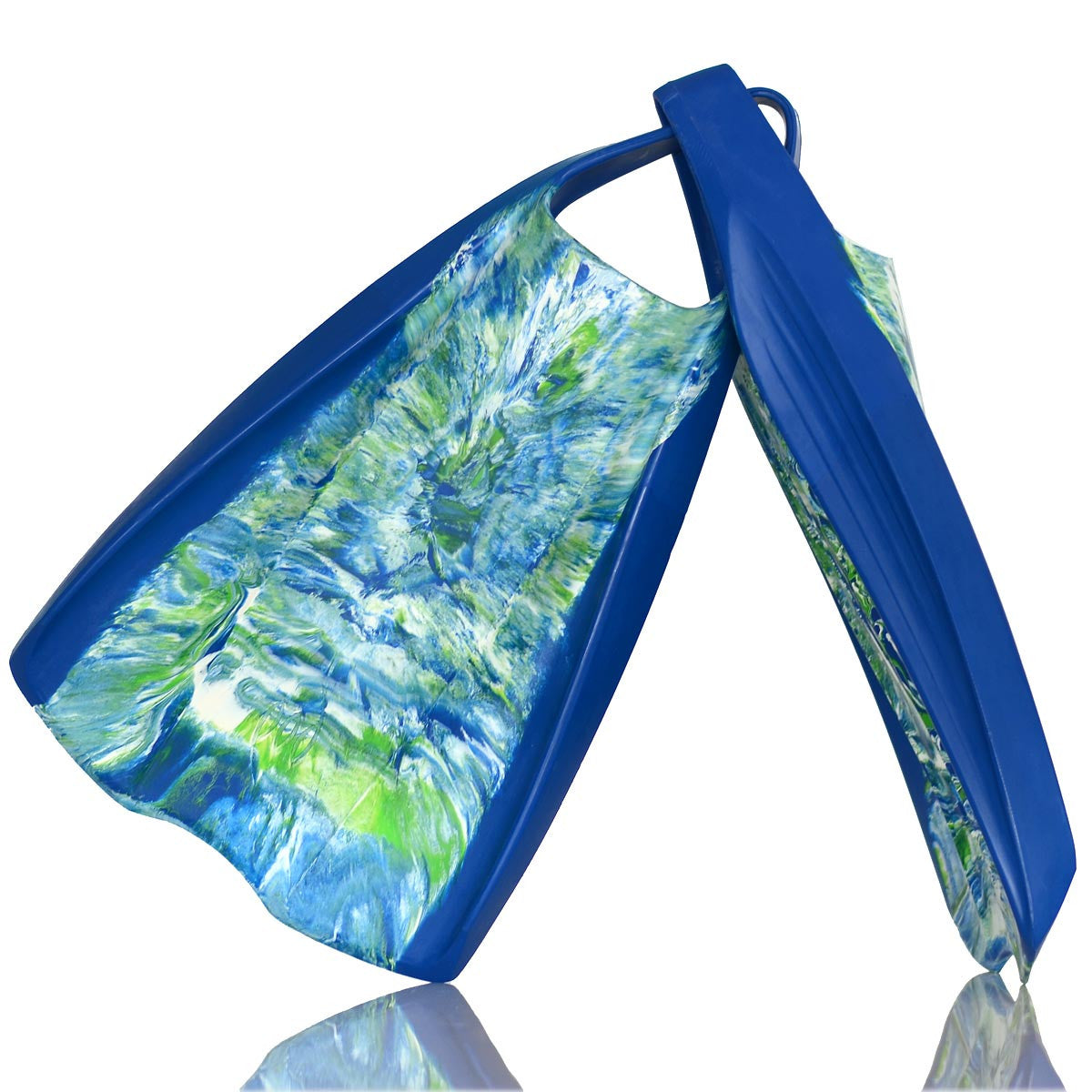Ocean Active PF2 POD Swim Fins Blue Strap/Rails MIX Blue/Lime/White