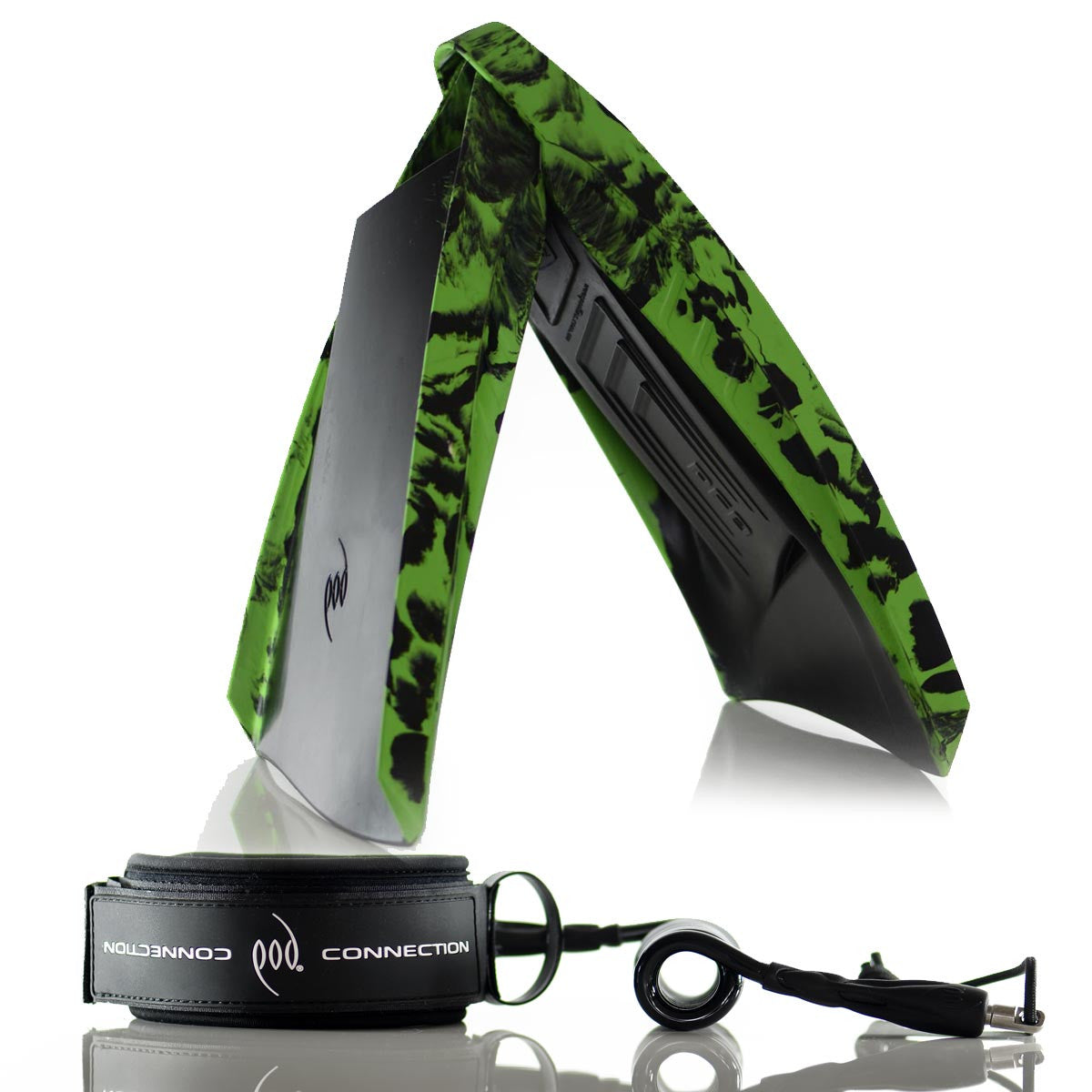 PF3 POD Swim Fins Black/Lime Bodyboard Bicep Leash POD Connection