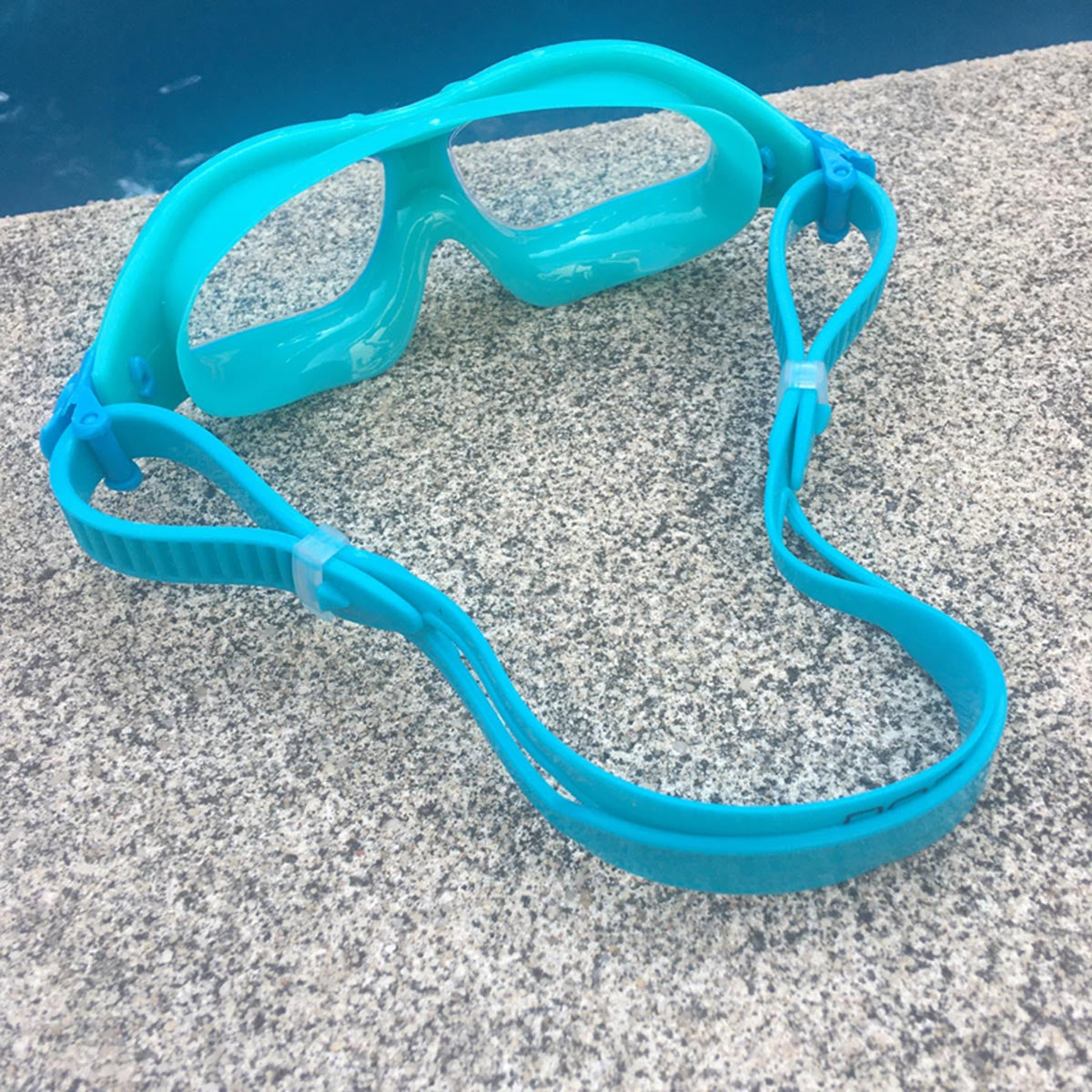 POD Vision Youth Swim Mask - Clear Lens Aqua Blue Frame