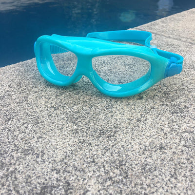 POD Vision Youth Swim Mask - Clear Lens Aqua Blue Frame