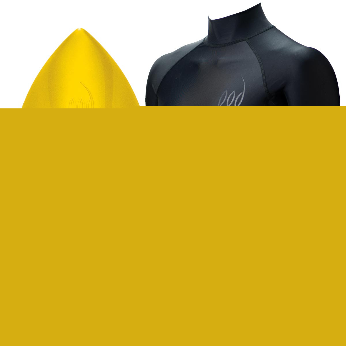 Yellow POD Bodysurfing Handboards - Rash Shirt Long Sleeve