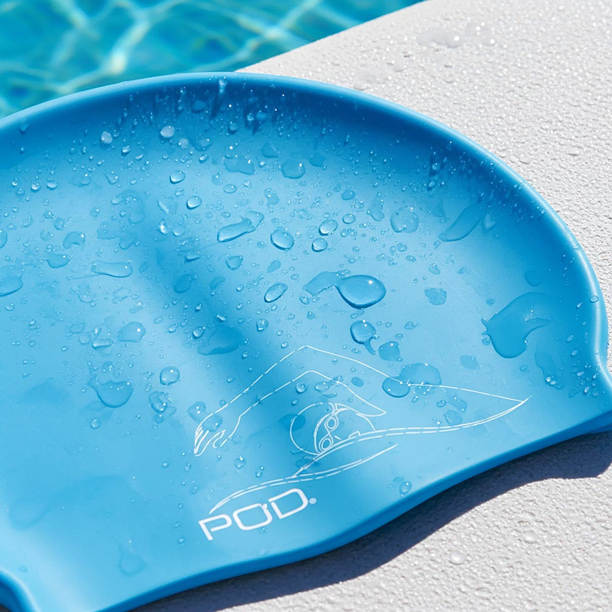 Blue Silicone Swim Cap by POD®