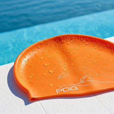 Orange Silicone Swim Cap by POD®
