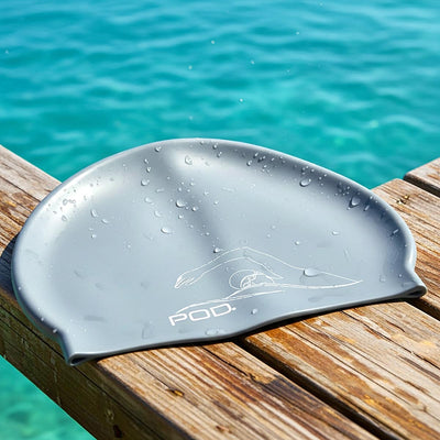 Silver Silicone Swim Cap by POD®