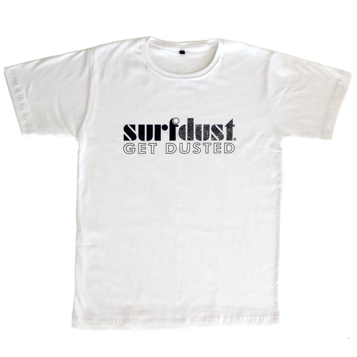 White with black print