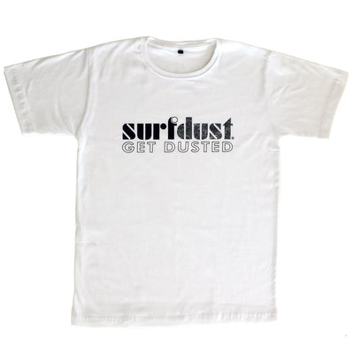 White with black print