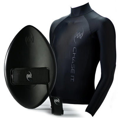 Stealth Black WOW 13" Handplane + Long Sleeve Rash Top