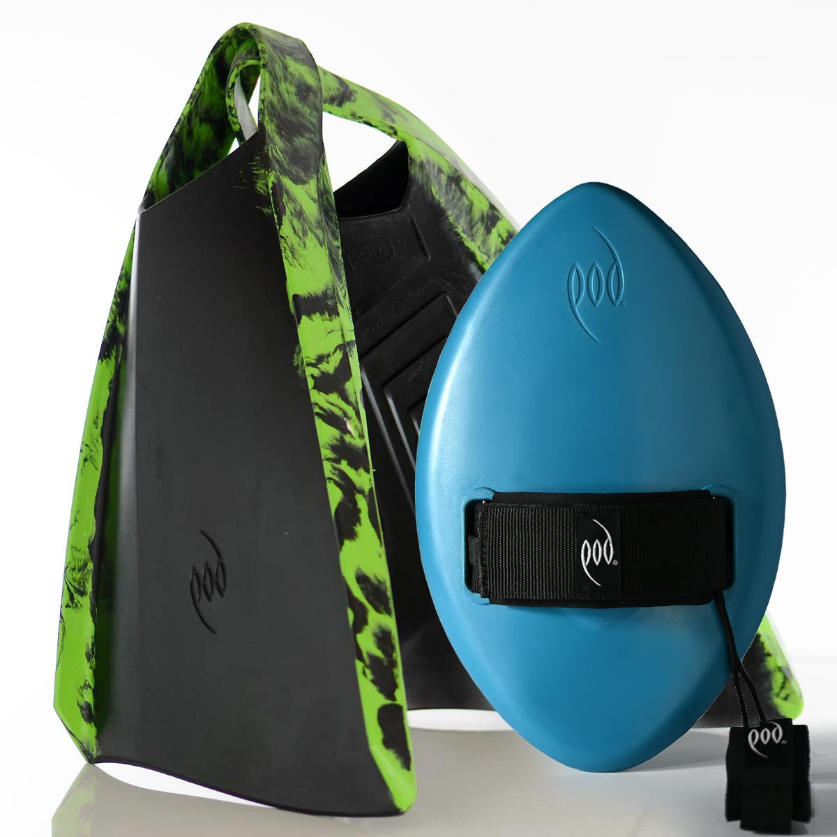 Tropical Teal WOW Hand Plane + Black/Lime PF3 POD Fins
