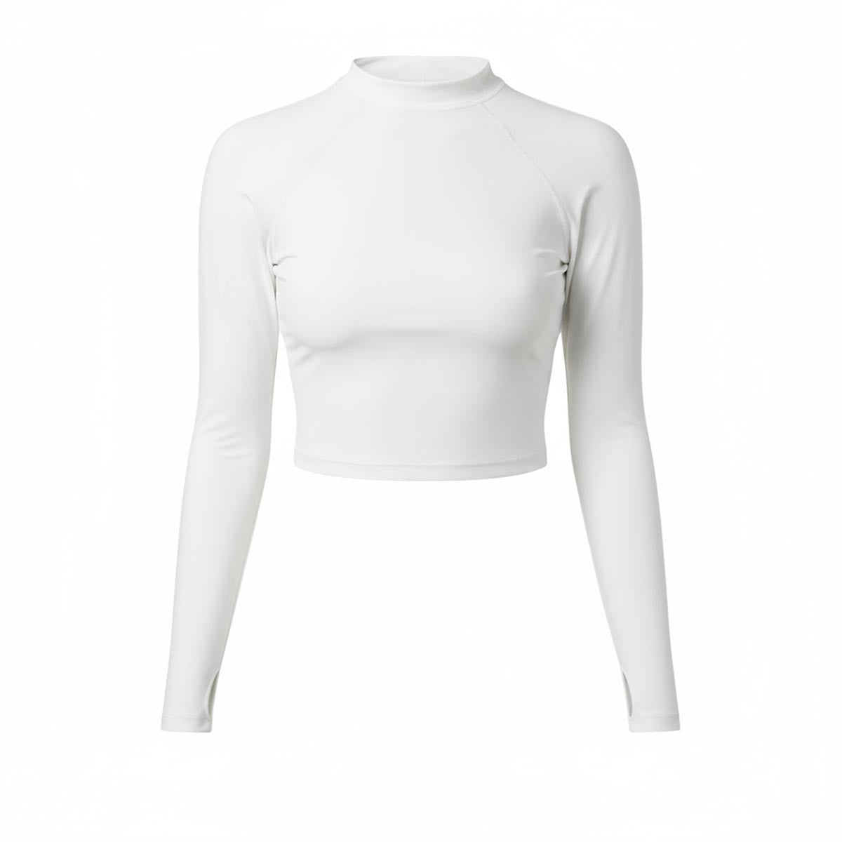 White Crop Top Rash Guard