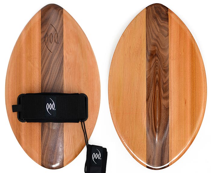 "FLO" Cedar and Walnut POD® Handboards - 375mm 15inch Wood Handplane